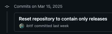 Reset Repository to contain only releases