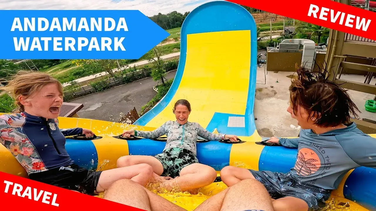 Riding a tube slide together